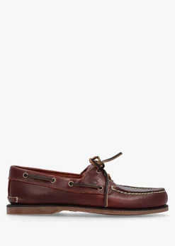 Men’s Classic Lace Up Medium Brown Full Grain Boat Shoes