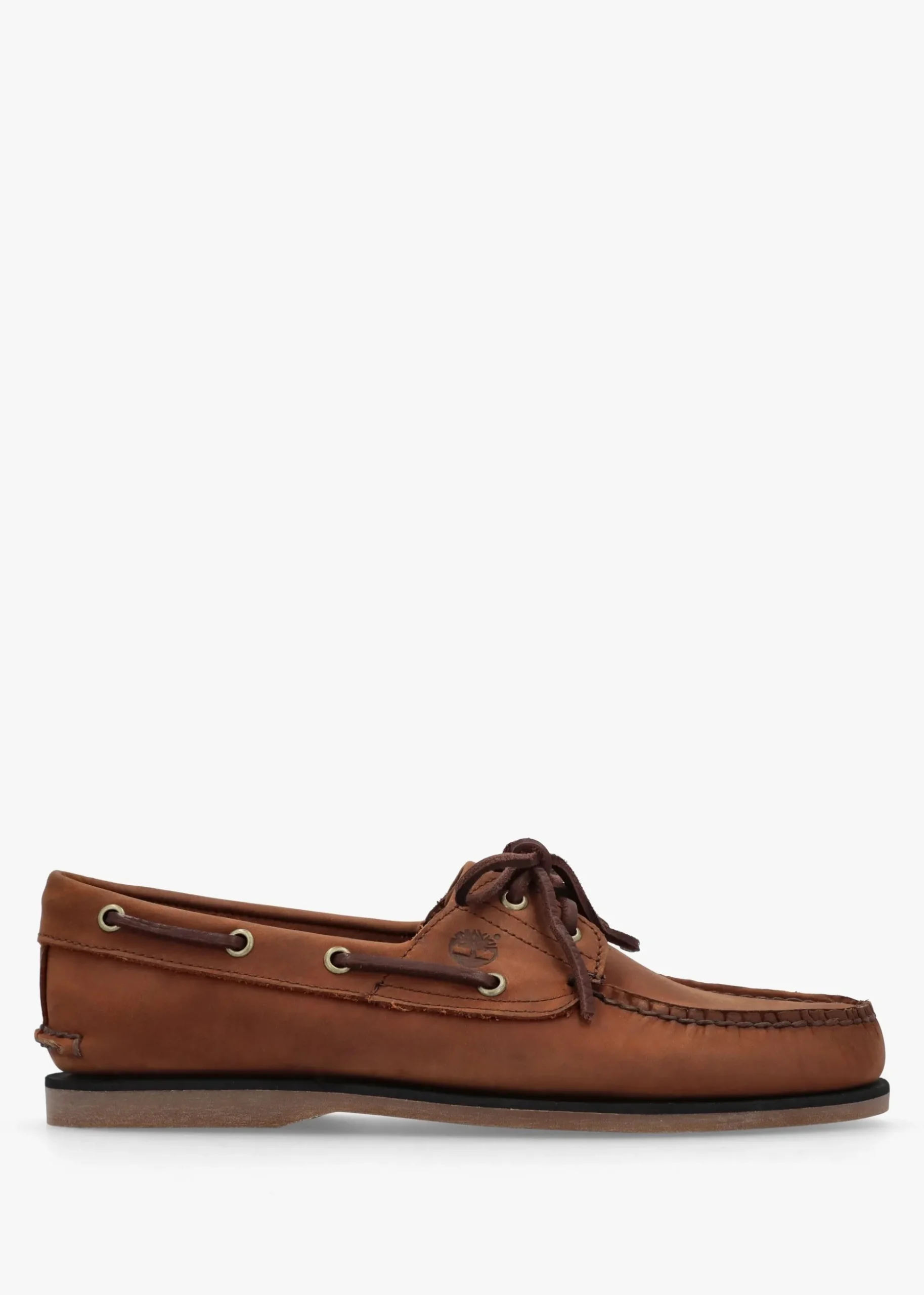 Men’s Classic Lace Up Medium Brown Nubuck Leather Boat Shoes