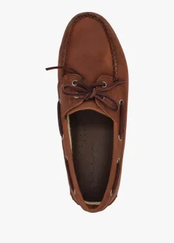 Men’s Classic Lace Up Medium Brown Nubuck Leather Boat Shoes