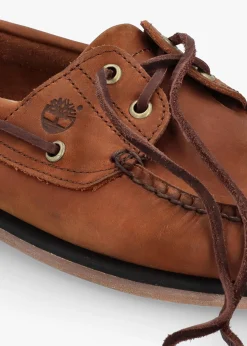 Men’s Classic Lace Up Medium Brown Nubuck Leather Boat Shoes