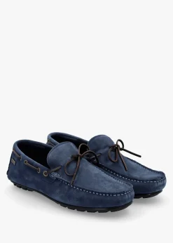 Men’s Courage Shark Blue Suede Driving Shoes