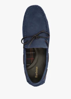 Men’s Courage Shark Blue Suede Driving Shoes