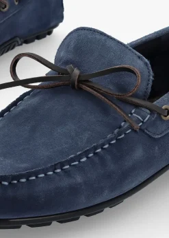 Men’s Courage Shark Blue Suede Driving Shoes