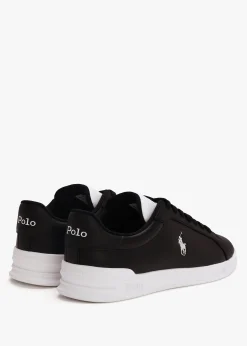 Men’s Heritage Court II Black White Leather Trainers