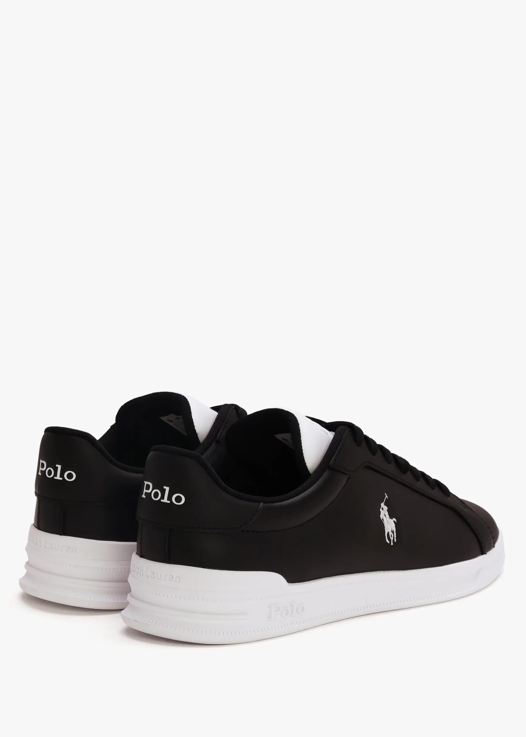 Men’s Heritage Court II Black White Leather Trainers