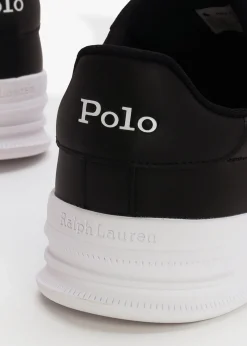 Men’s Heritage Court II Black White Leather Trainers