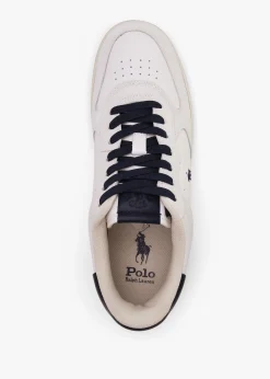 Men’s Master Court White & Navy Leather Trainers