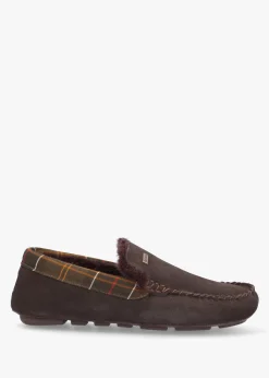 Men's Montry Brown Suede Moccasin Slippers