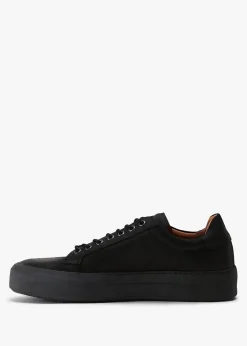 Men's Penacova Black Leather Trainers