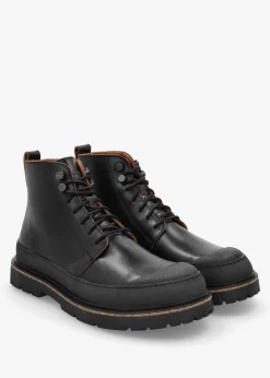 Men’s Prescott Black Waxy Leather Lace Up Boots