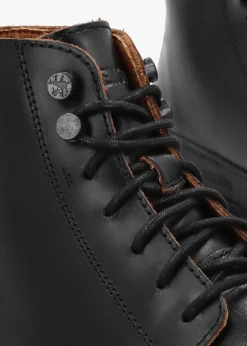 Men’s Prescott Black Waxy Leather Lace Up Boots