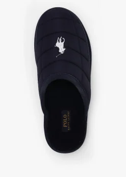 Men’s Reade Suede Trim Quilted Navy White Scuff Slippers