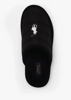 Men’s Reade Suede Trim Quilted Black White Scuff Slippers