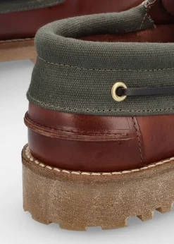 Men’s Re-Engineered Mahogany Leather Deck Boat Shoes