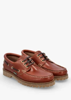 Men’s Re-Engineered Tan Leather Deck Boat Shoes