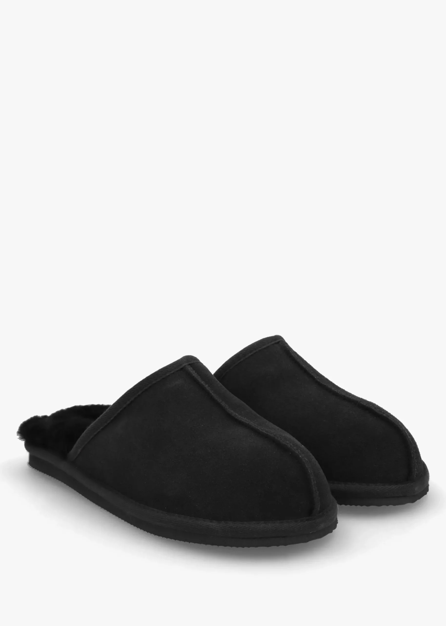 Men’s Shutoff Black Shearling Slippers