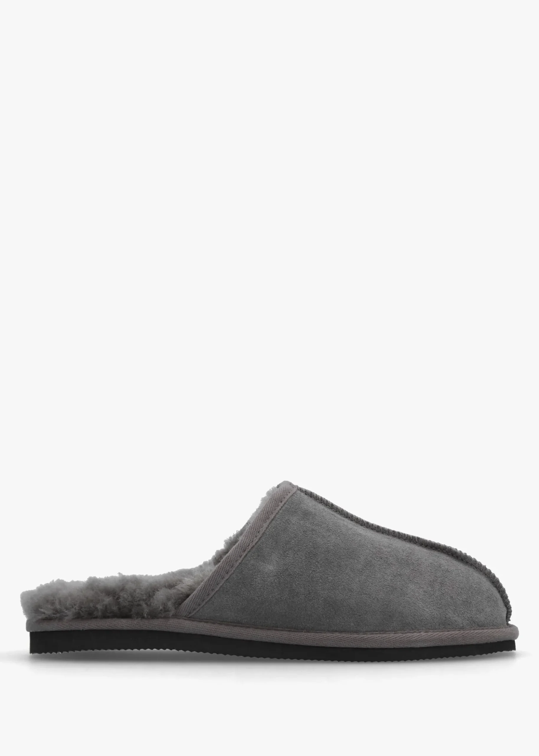 Men’s Shutoff Grey Shearling Slippers