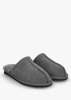 Men’s Shutoff Grey Shearling Slippers