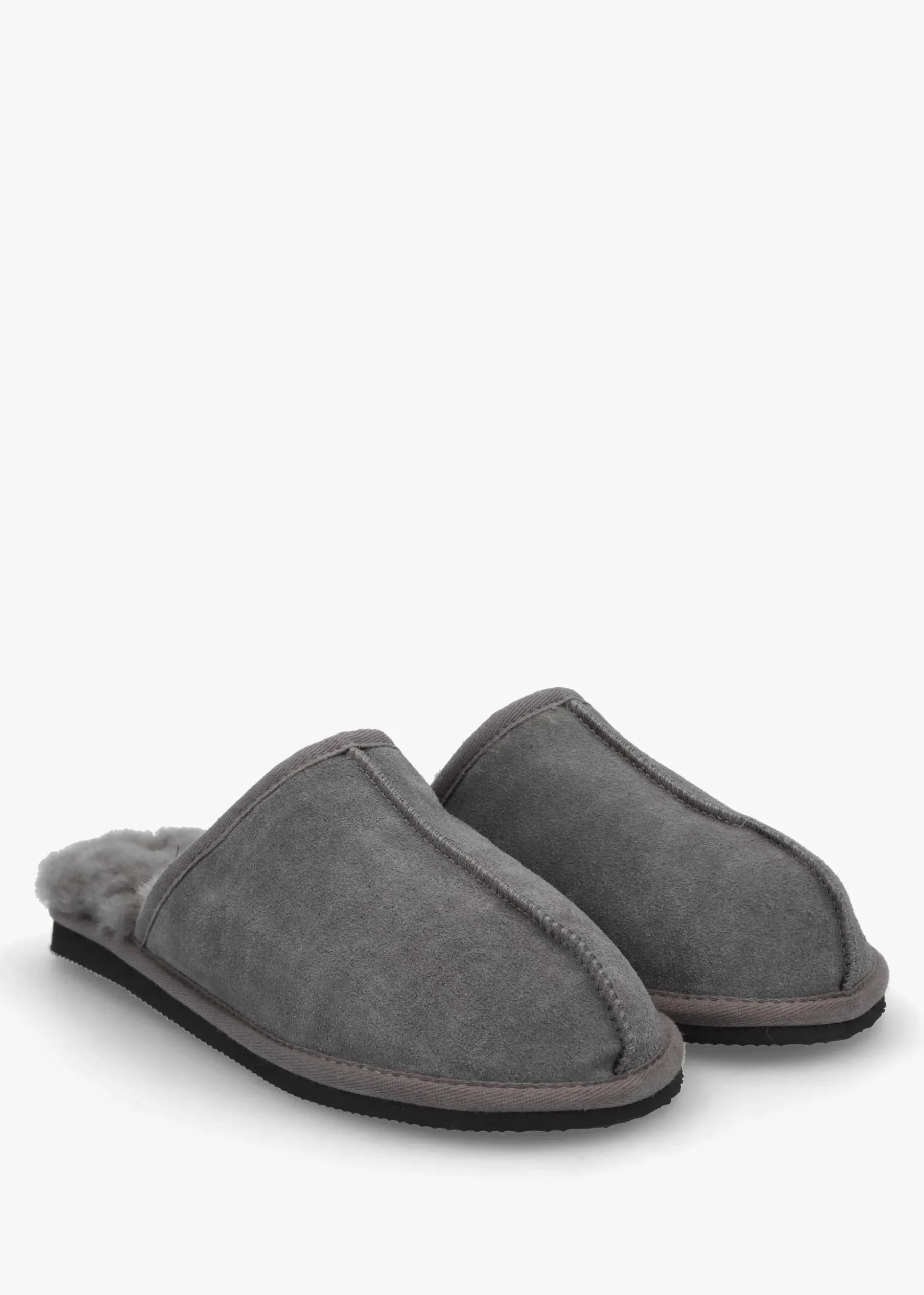 Men’s Shutoff Grey Shearling Slippers
