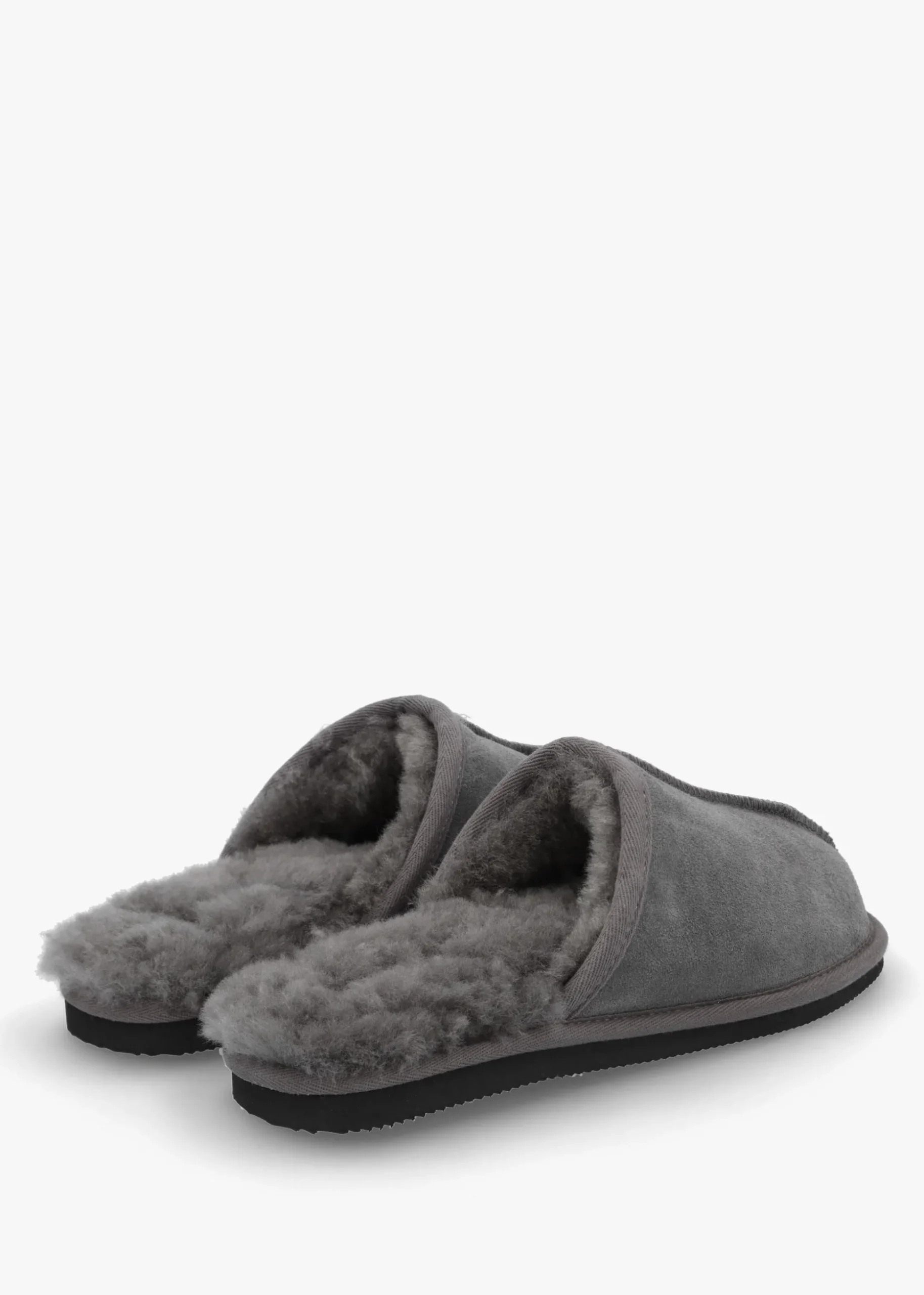 Men’s Shutoff Grey Shearling Slippers