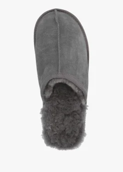 Men’s Shutoff Grey Shearling Slippers