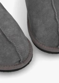 Men’s Shutoff Grey Shearling Slippers