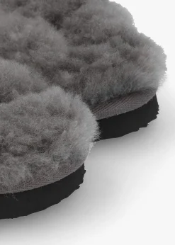 Men’s Shutoff Grey Shearling Slippers