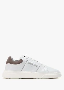 Men's Stunny White Smoke Grey Leather Trainers