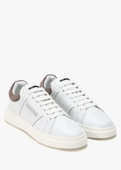 Men's Stunny White Smoke Grey Leather Trainers