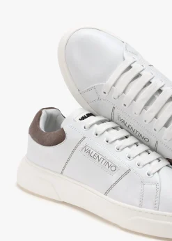 Men's Stunny White Smoke Grey Leather Trainers