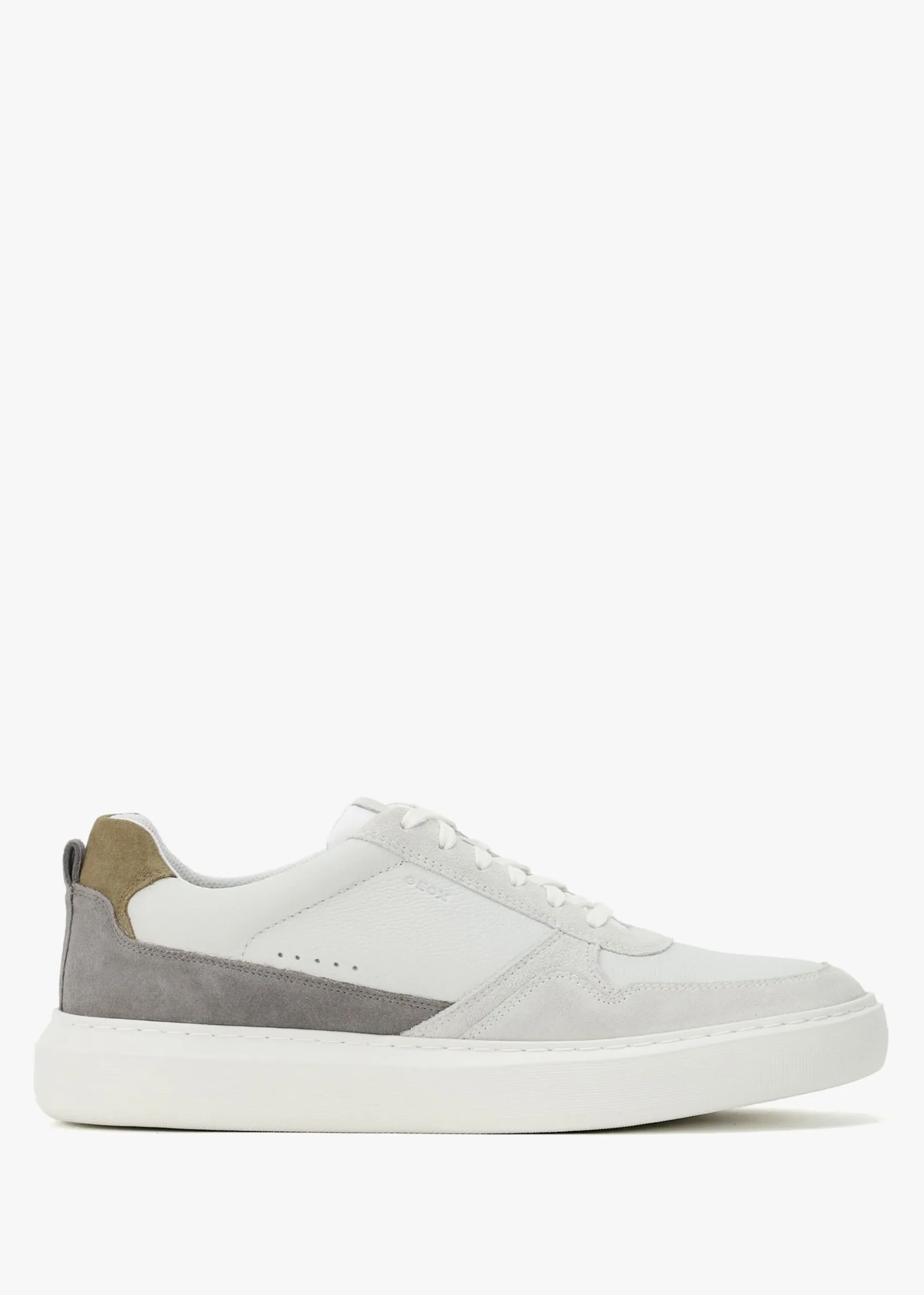 Men’s U Deiven Off White Anthracite Leather Trainers