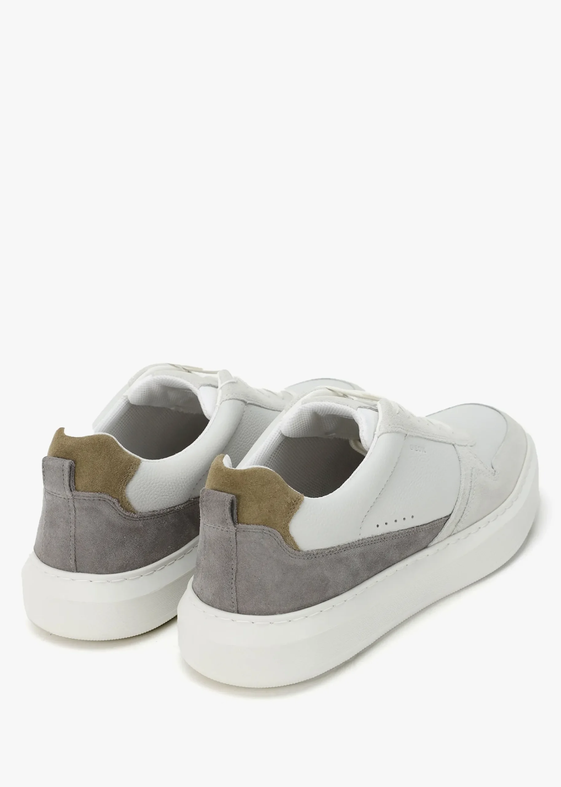 Men’s U Deiven Off White Anthracite Leather Trainers