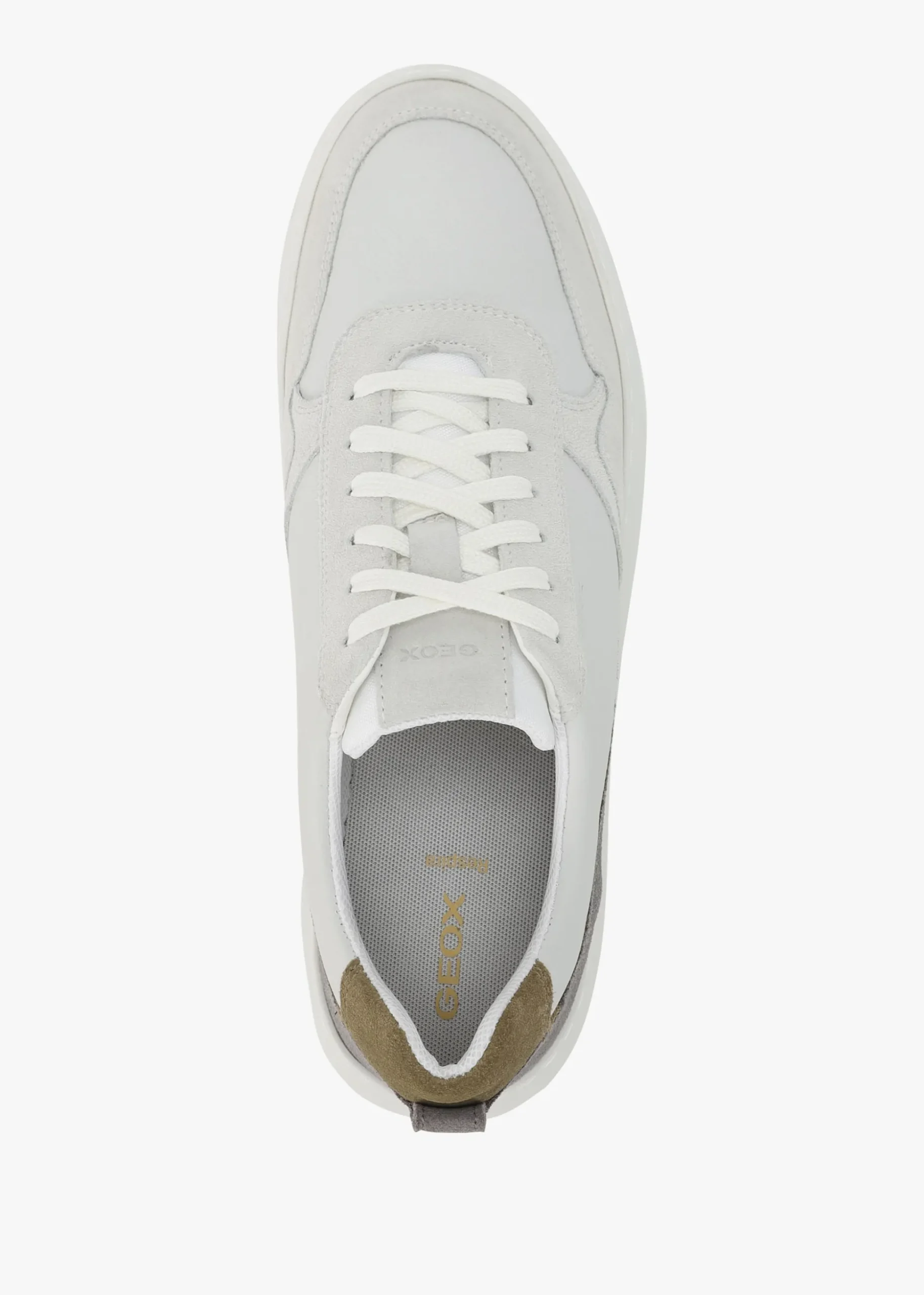 Men’s U Deiven Off White Anthracite Leather Trainers