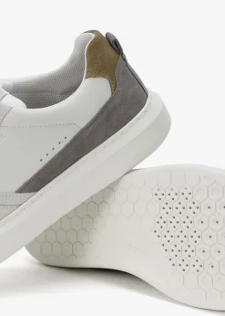 Men’s U Deiven Off White Anthracite Leather Trainers