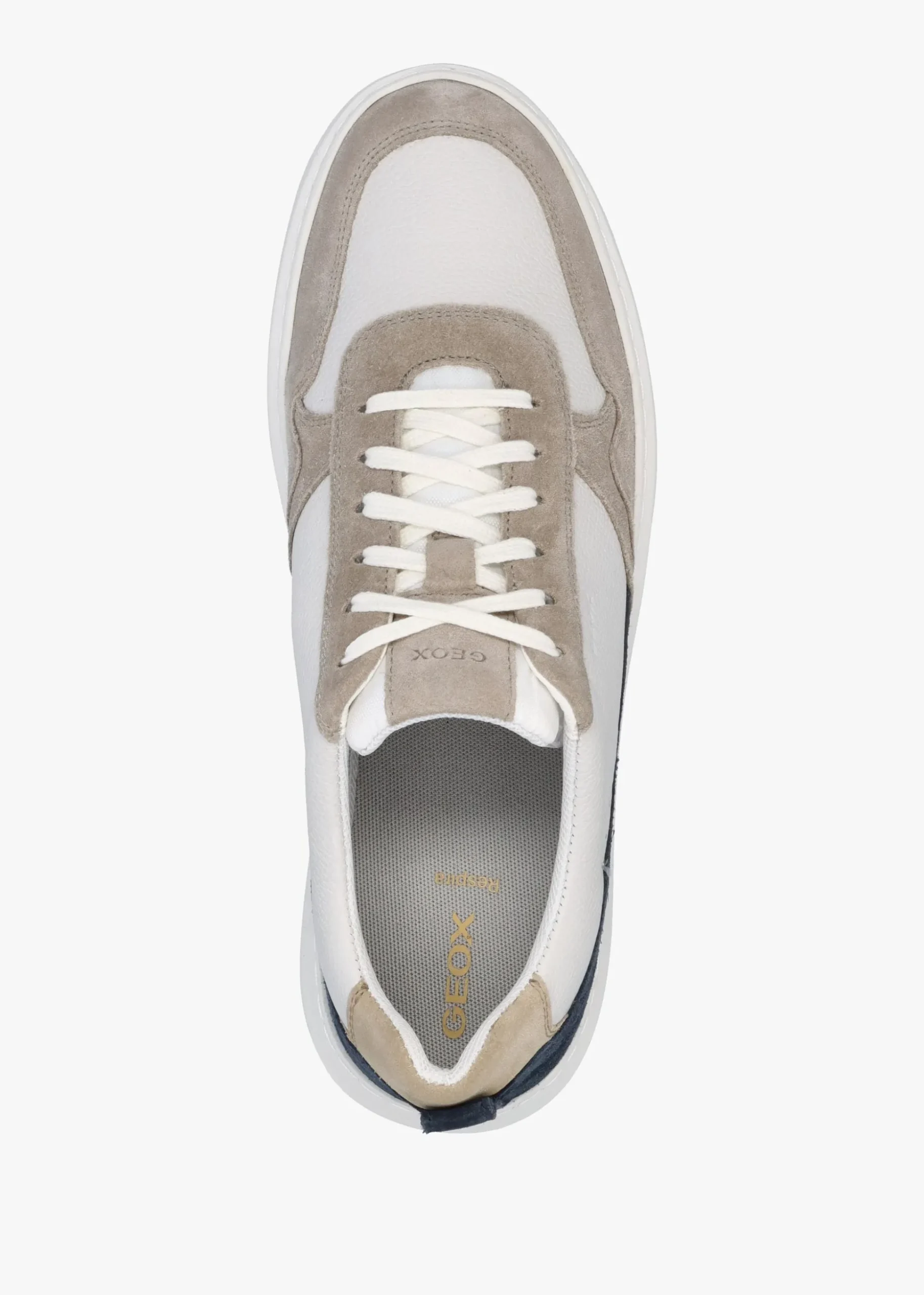 Men’s U Deiven Sand White Leather Trainers