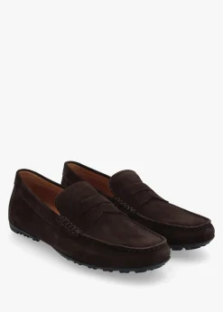 Men’s U Kosmopolis + Grip Dark Brown Suede Loafers