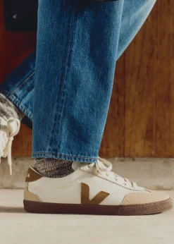 Men's Volley O.T Leather White Tent Bark Trainers