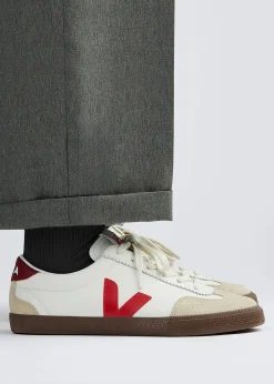 Men's Volley O.T Leather White Pekin Bark Trainers