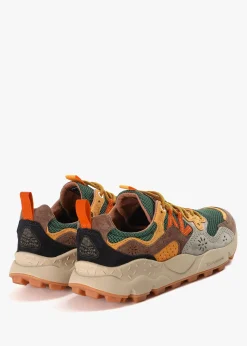 Men’s Yamano 3 Taupe-Green-Ocra Suede & Mesh Trainers