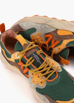 Men’s Yamano 3 Taupe-Green-Ocra Suede & Mesh Trainers