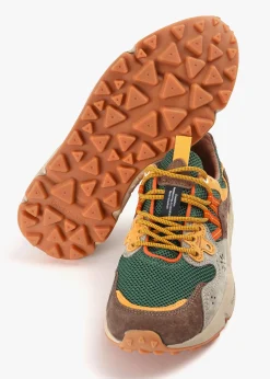 Men’s Yamano 3 Taupe-Green-Ocra Suede & Mesh Trainers
