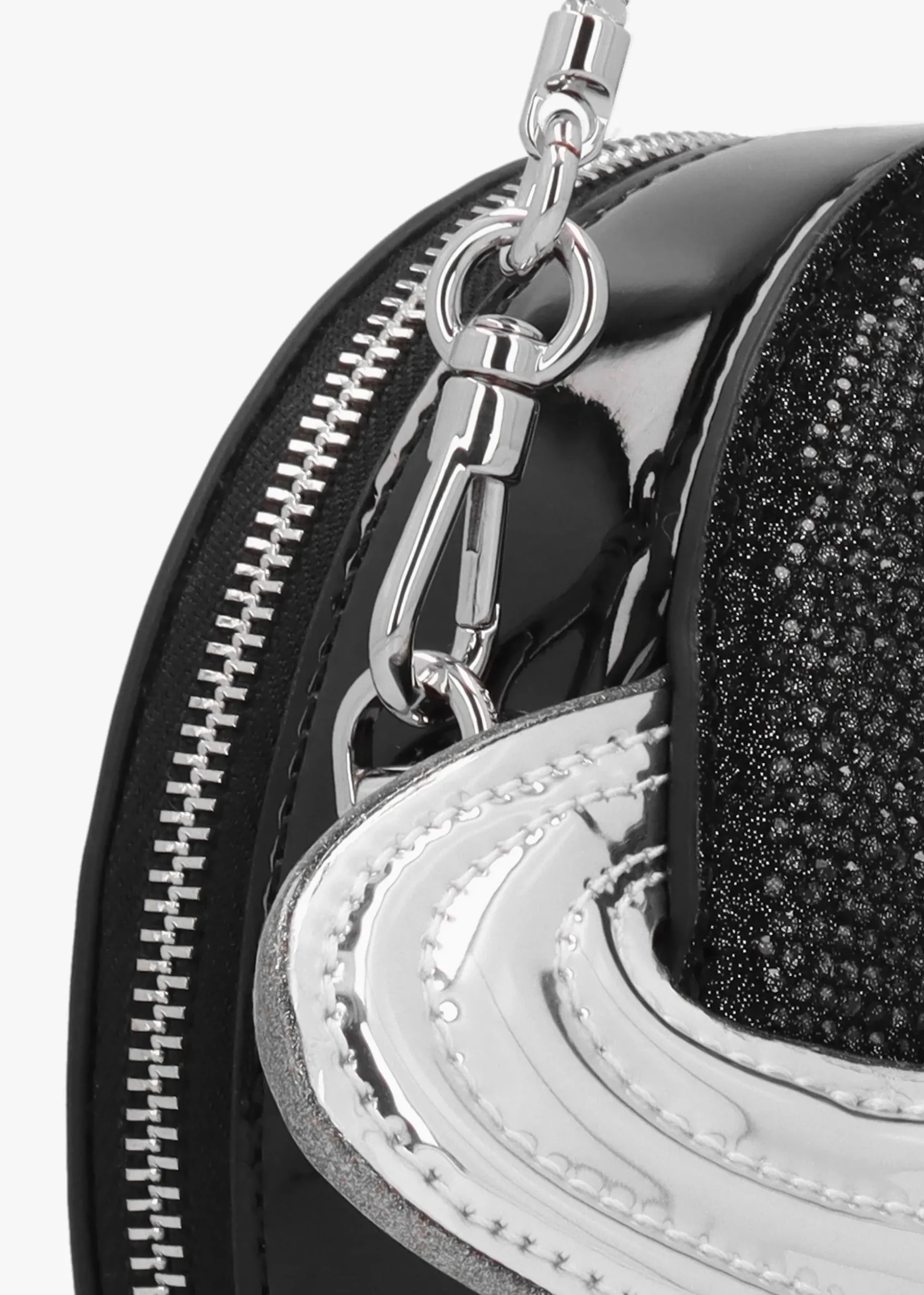Micro Spaced Out Black Multicoloured Leather Cross-Body Bag