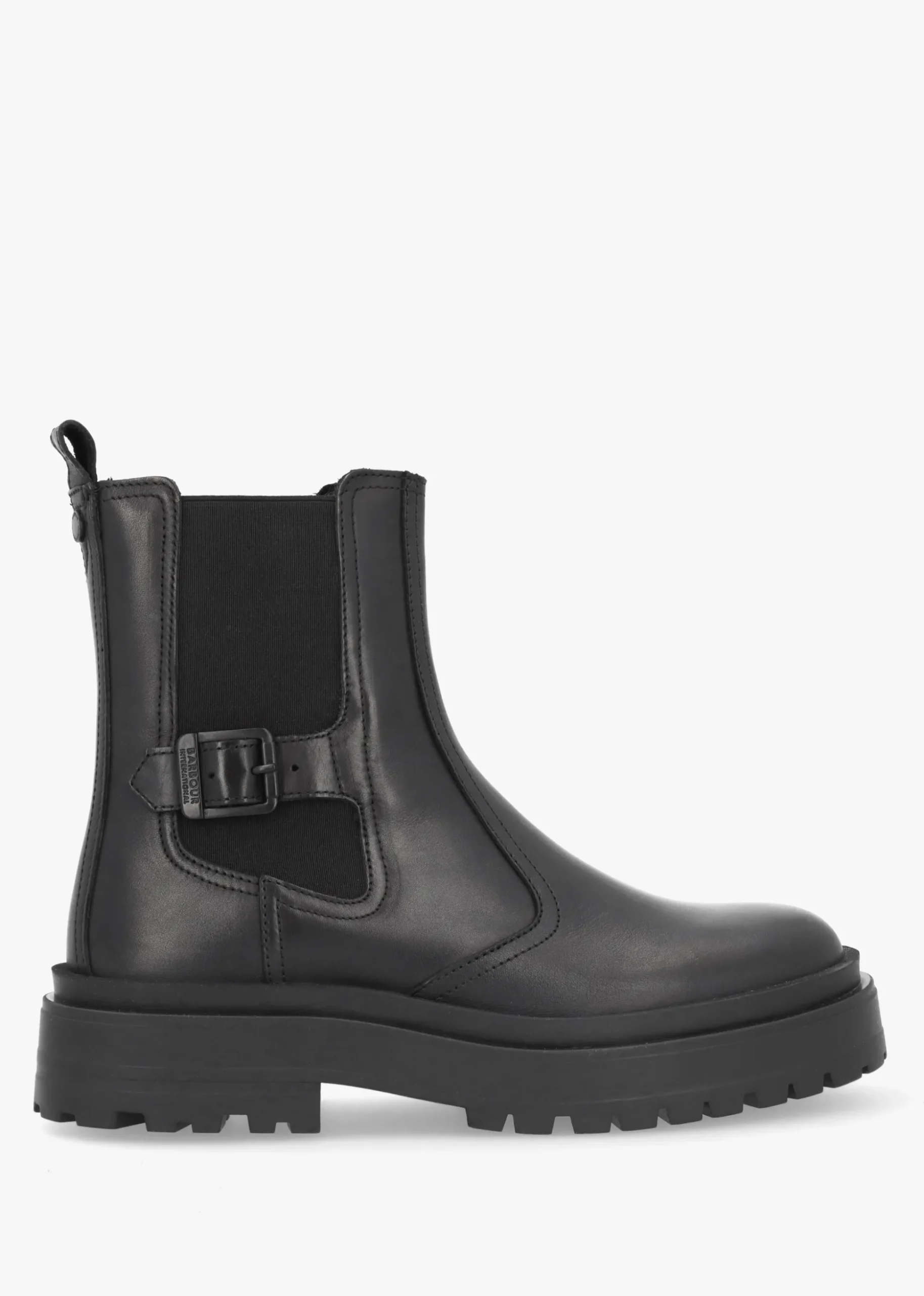 Milla Black Leather Chunky Chelsea Boots
