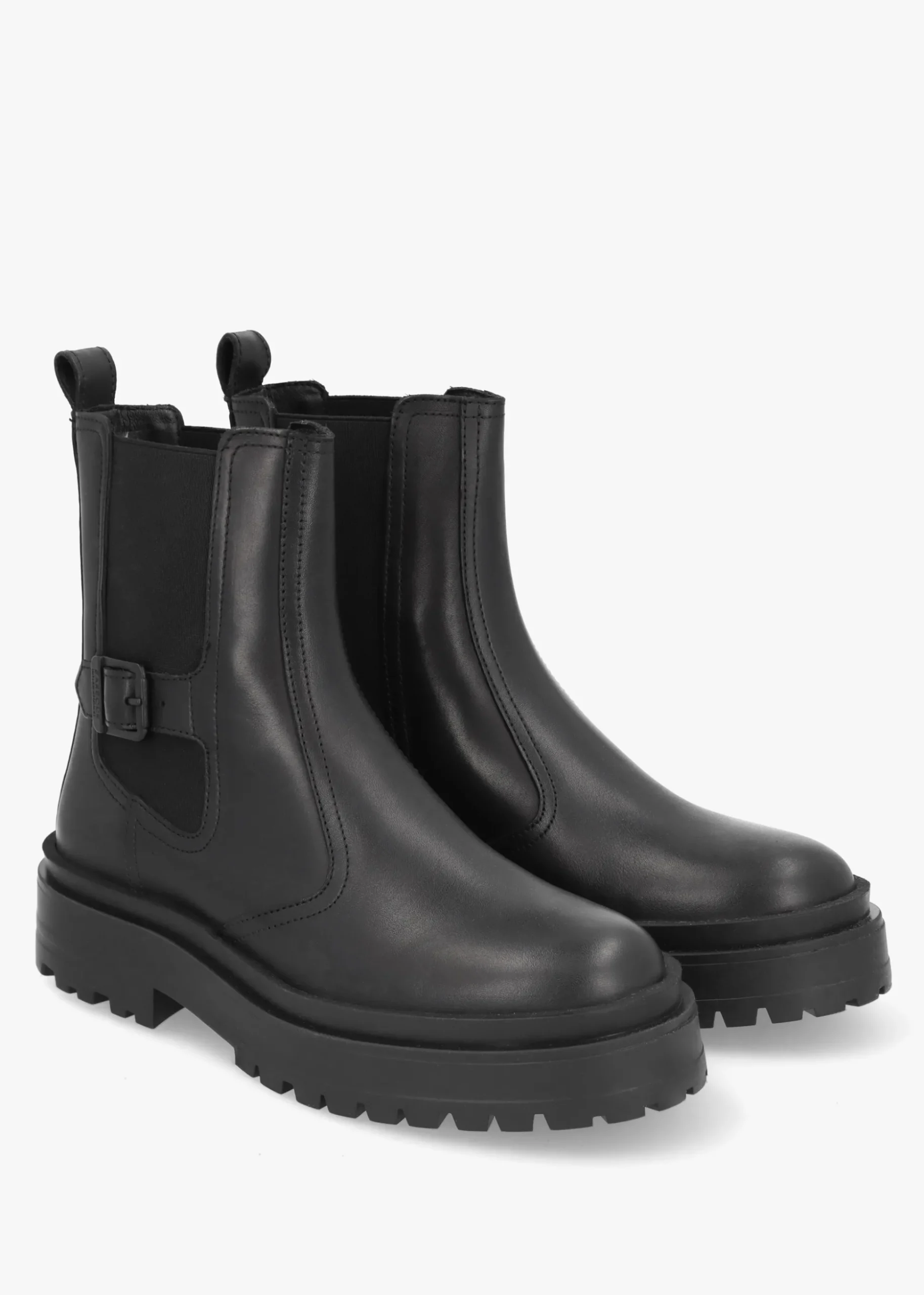 Milla Black Leather Chunky Chelsea Boots