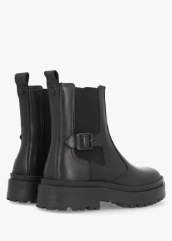 Milla Black Leather Chunky Chelsea Boots