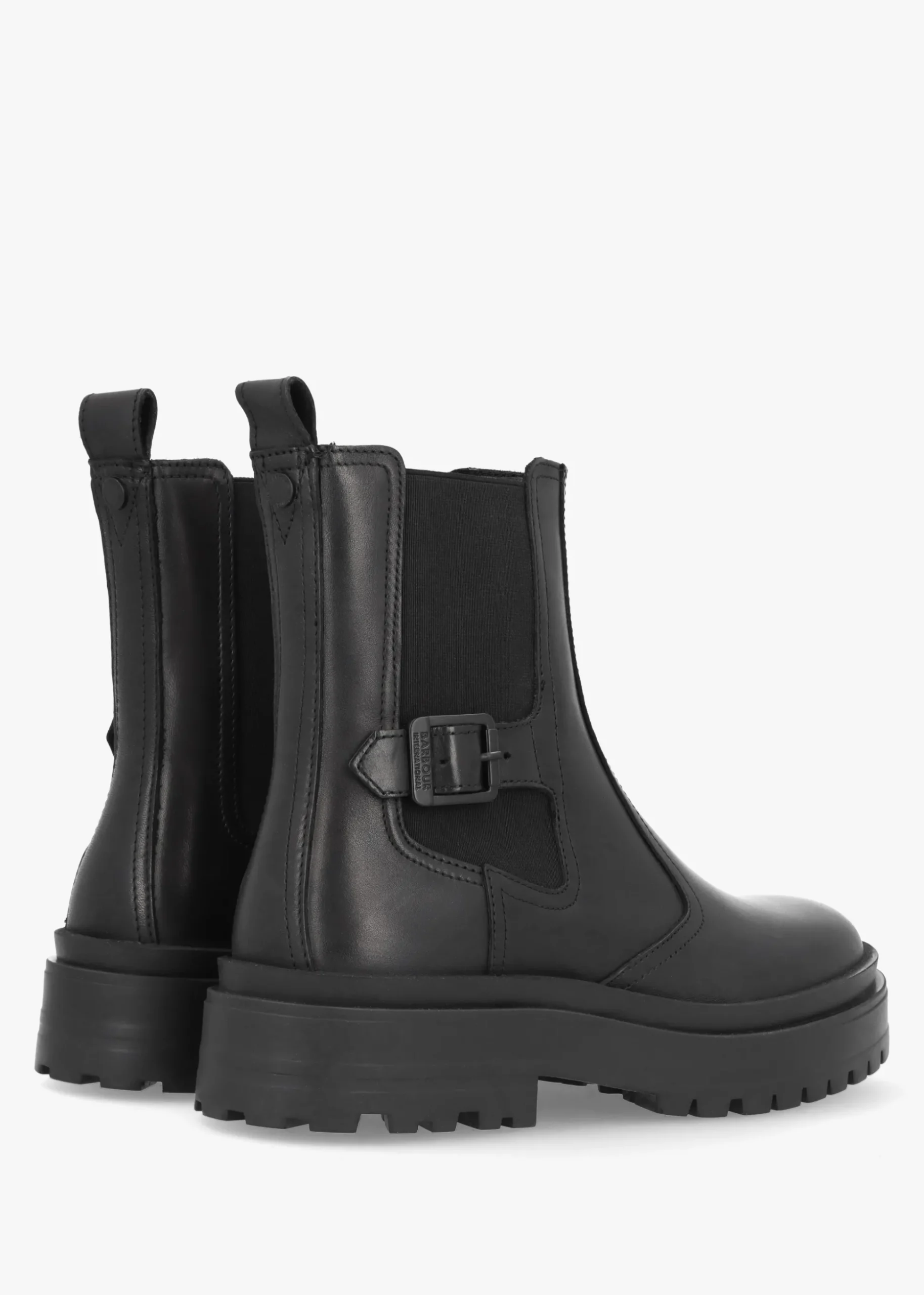 Milla Black Leather Chunky Chelsea Boots