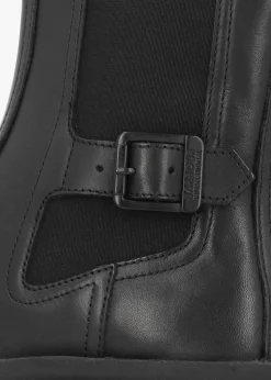 Milla Black Leather Chunky Chelsea Boots