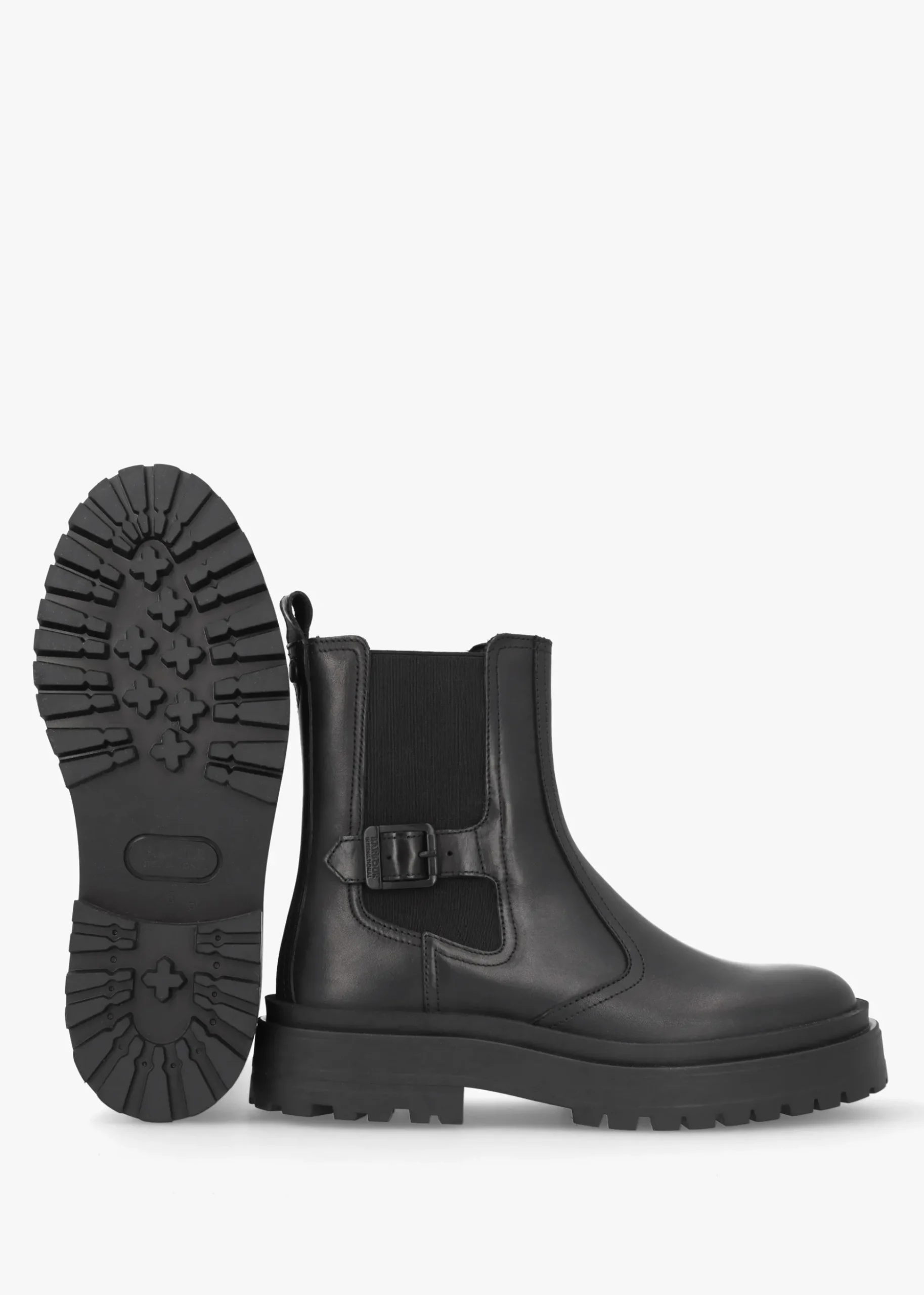 Milla Black Leather Chunky Chelsea Boots