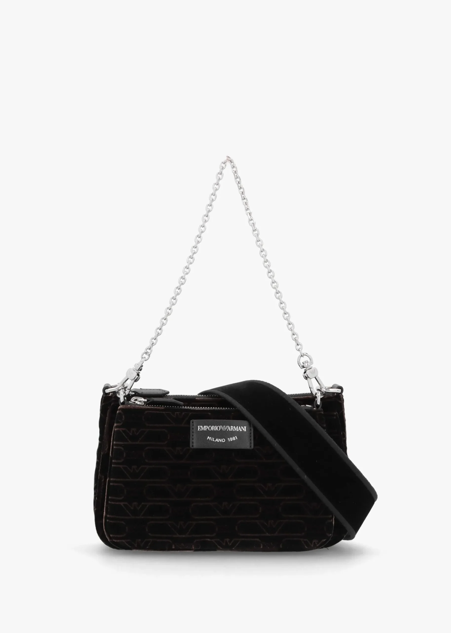 Mini Black Velluto Monogram Evening Pouch Bag