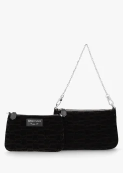 Mini Black Velluto Monogram Evening Pouch Bag